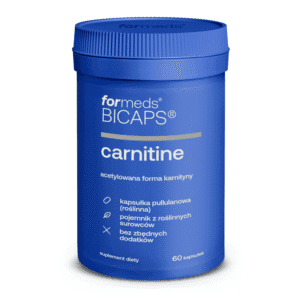 Opakowanie BICAPS Carnitine – 60 kapsułek, logo Formeds.