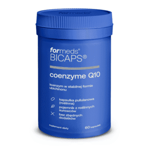 Opakowanie BICAPS Coenzyme Q10 – 60 kapsułek, logo Formeds.