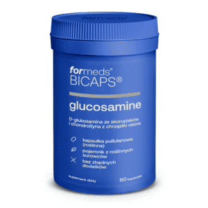 Opakowanie BICAPS Glucosamine – 60 kapsułek, logo Formeds.