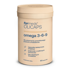 Opakowanie OLICAPS Omega 3-6-9 – 60 kapsułek, logo Formeds.