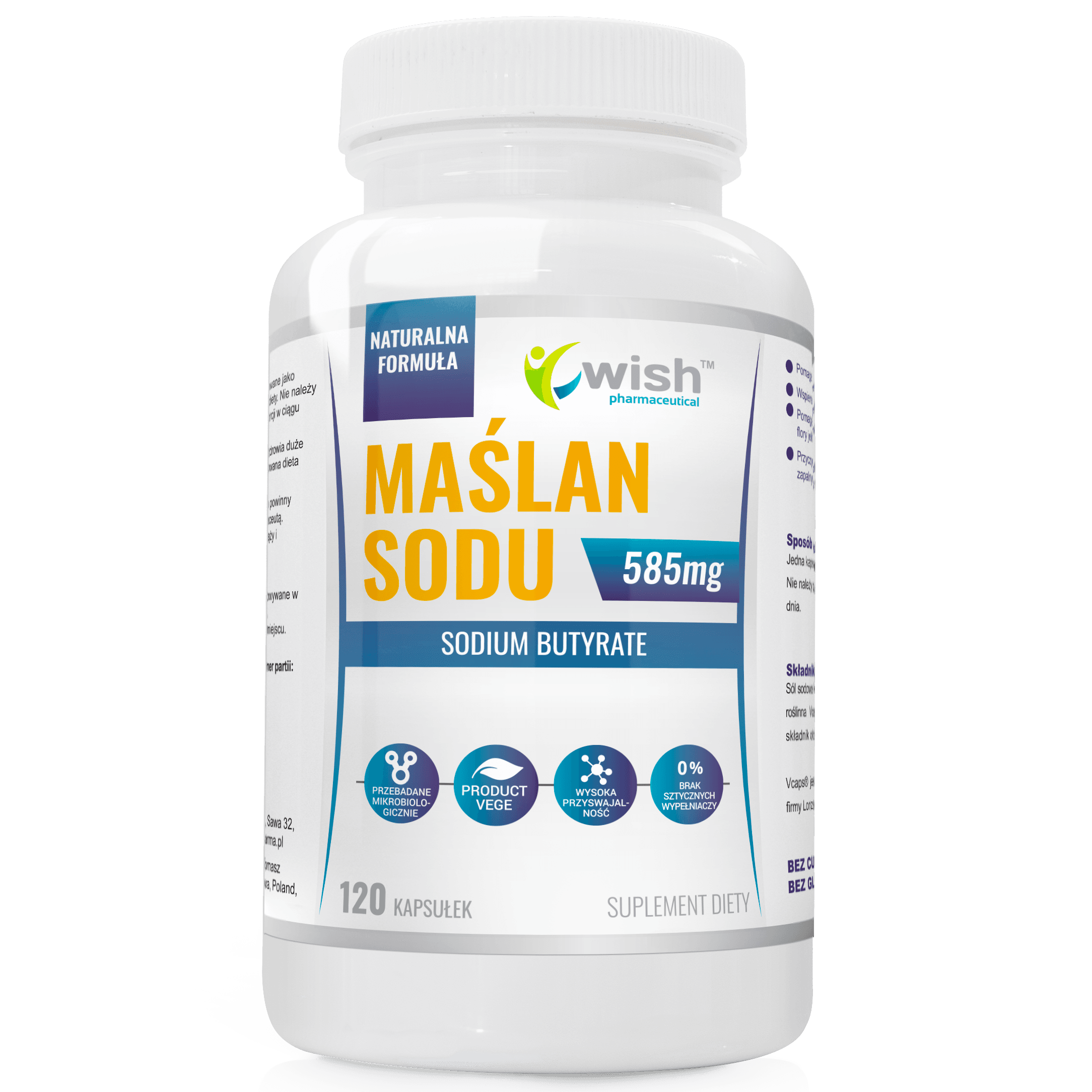 wish Maślan sodu 120 kapsułek 585 mg