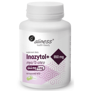 aliness Inozytol myo/D-chiro, 650mg + B6 - 100 kapsułek VEGE