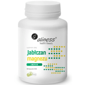 aliness Jabłczan magnezu 100 mg z B6 (P-5-P) - 100 kapsułek VEGE