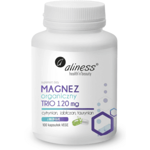 aliness Magnez organiczny TRIO 120 mg z B6 (P-5-P) - 100 kapsułek VEGE