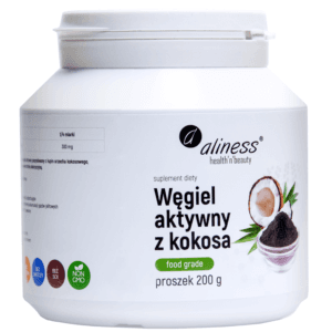 aliness Węgiel aktywny z kokosa food grade - 200 g proszek