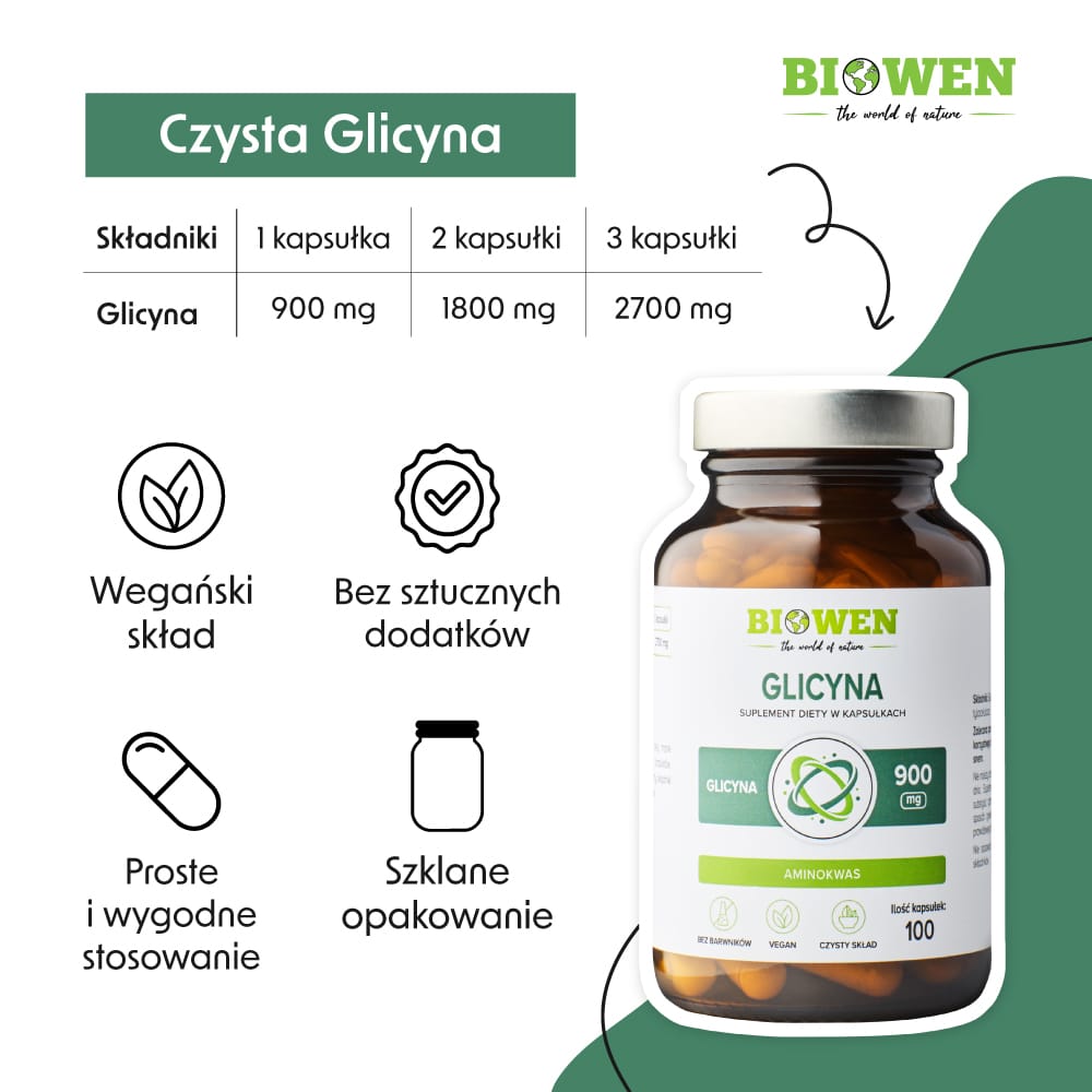Biowen glicyna 900 mg składniki
