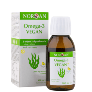 NORSAN Omega 3 Vegan - olej z alg + witamina D3 + witamina E - 100 ml