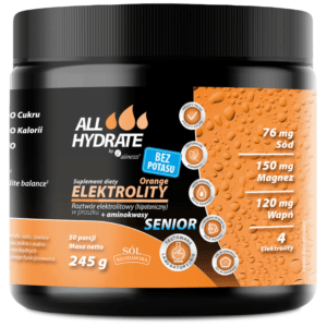 ALLHydrate by aliness Elektrolity Senior BEZ POTASU Orange 245 g - 50 porcji